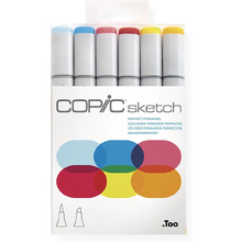 Набор маркеров перманентных "Copic Sketch", базовые оттенки, 6 цветов