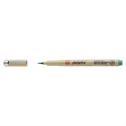 Ручка капиллярная "Pigma Brush", 0,25 мм, зеленый - 3