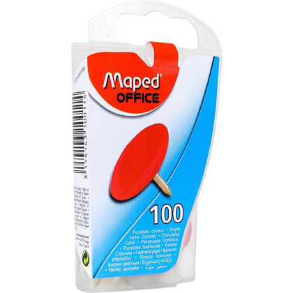 Кнопки канцелярские цветные Maped, 100 шт, ассорти