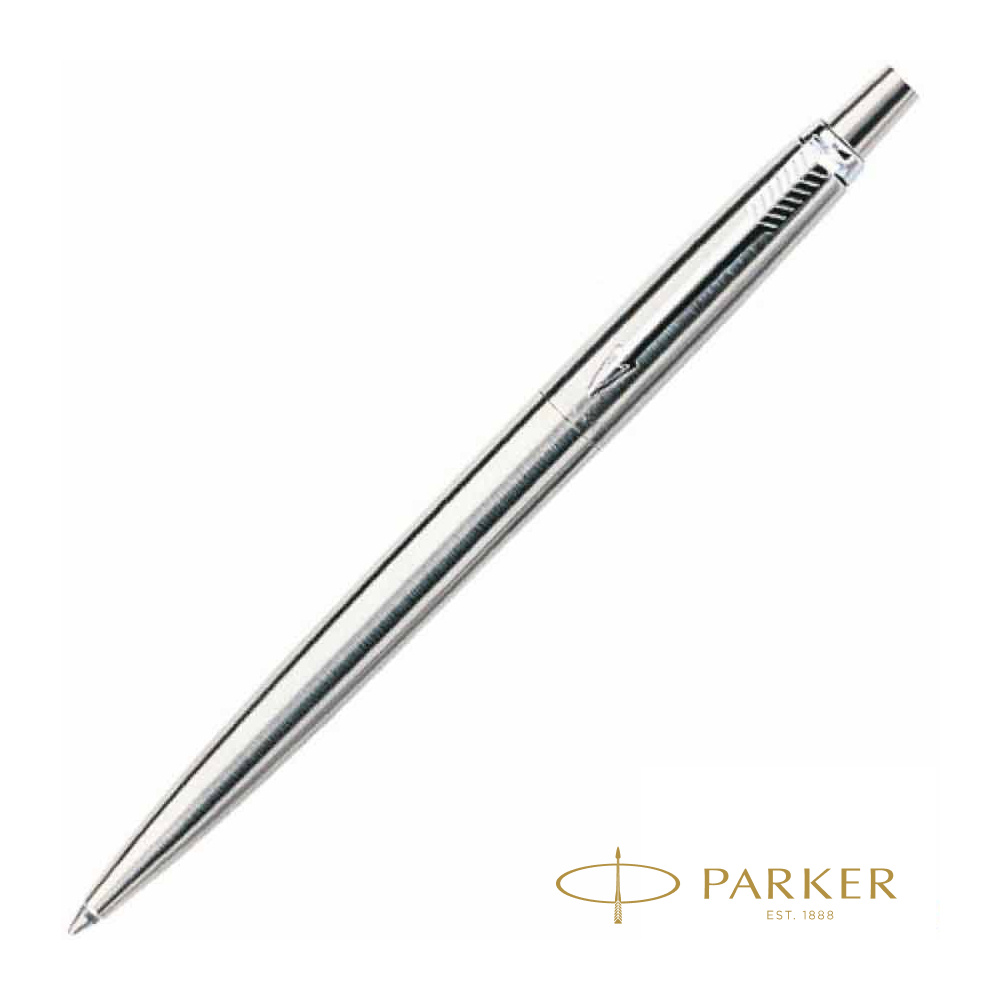 Ручка шариковая автоматическая "Parker Jotter Stainless Steel CT", 0.7 мм, серебристый, стерж. синий