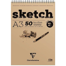 Скетчбук "Sketch", A3, 90 г/м2, 50 листов, коричневый