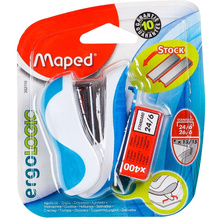Скобосшиватель Maped "Ergologic", № 24/6, 26/6, 15 листов, ассорти