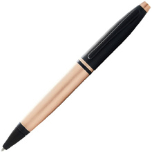 Ручка шариковая автоматическая "Cross Calais Brushed Rose Gold Plate&Black Lacquer", 0.7 мм, розовое золото, черный, стерж. черный
