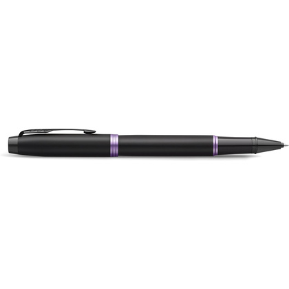 Ручка-роллер Parker "IM Vibrant Rings T315 Amethyst Purple PVD", 0,5 мм, черный, фиолетовый, стерж. черный - 5