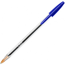 Ручка шариковая "Bic Cristal Original", 0.32 мм, прозрачный, стерж. cиний