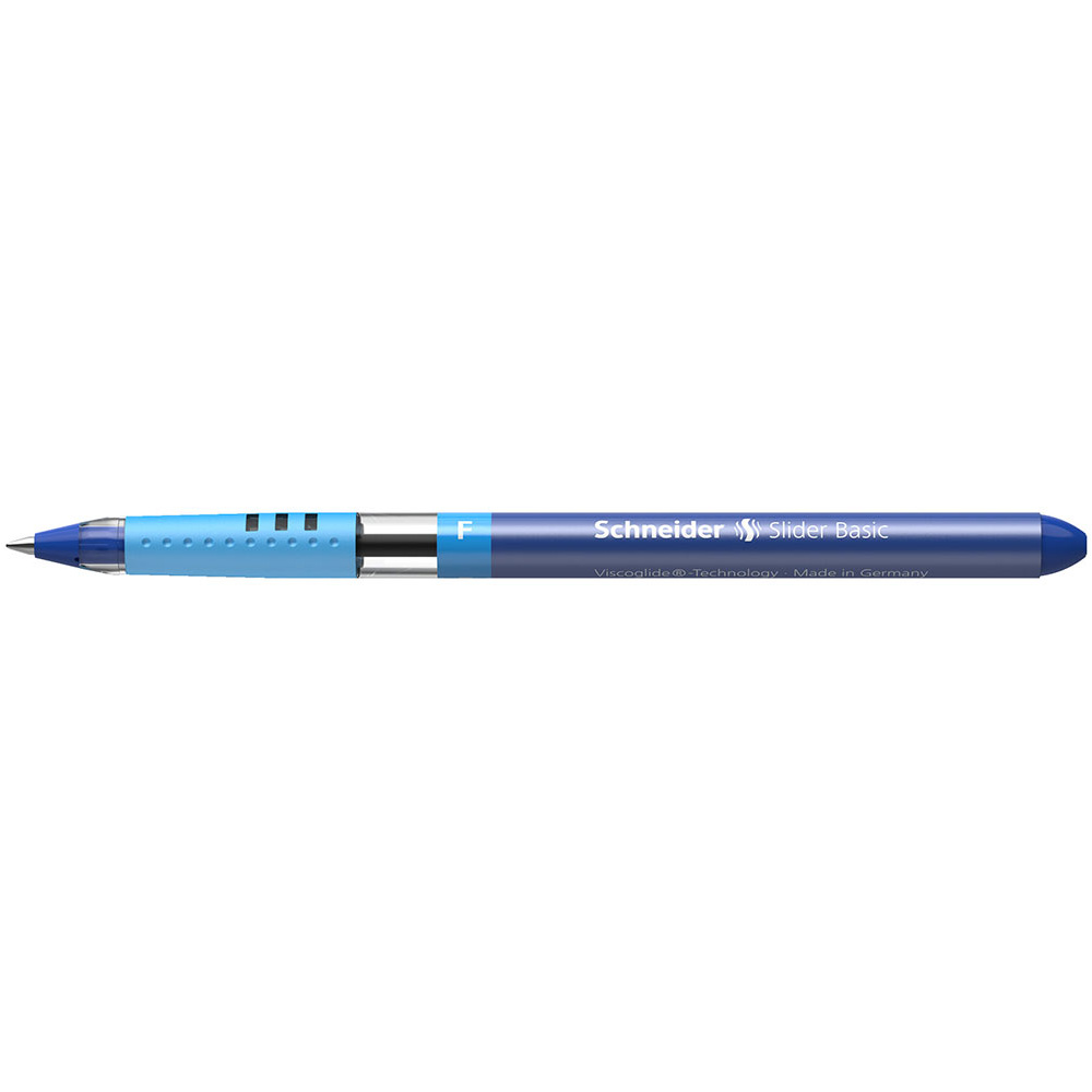 Ручка шариковая "Schneider Slider Basic F", синий, стерж. синий - 4