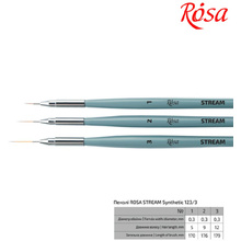 Кисть "ROSA Stream 123/3", синтетика, круглая, лайнер, №3