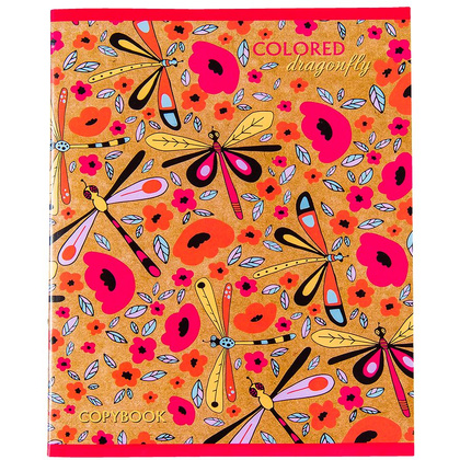 Тетрадь "Colored dragon fly", А5, 18 листов, линейка, ассорти