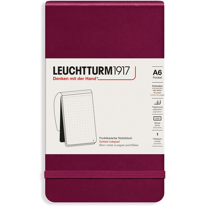 Блокнот "Leuchtturm1917. Portrait Pocket", А6, 94 листа, линейка, красный портвейн