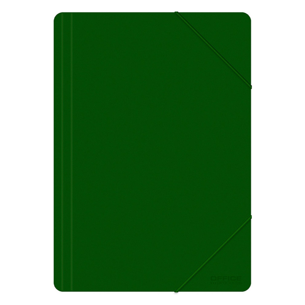 Папка на резинках "Office Products", A4, 15 мм, пластик, зелёный