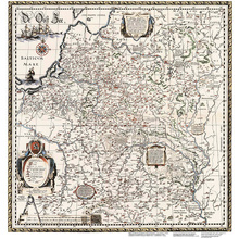 Карта настенная "Великое Княжество Литовское" c держателем, 67x70 см