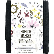 Набор маркеров перманентных двусторонних "Sketchmarker Basic 2", 12 шт.