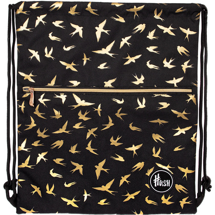 Мешок для обуви "Hash golden birds", чёрный