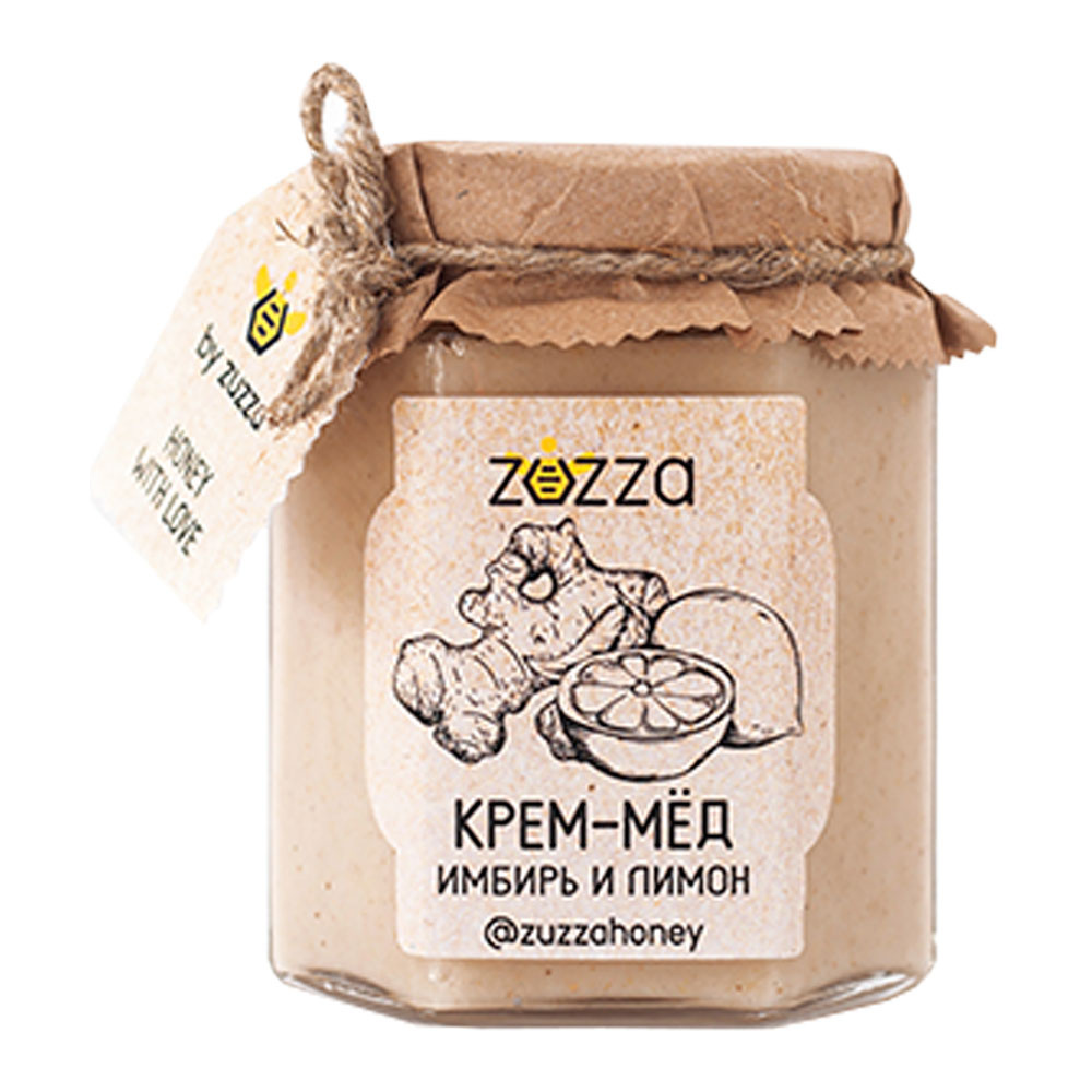 Мед-крем "Zuzza", имбирь, лимон, 240 г