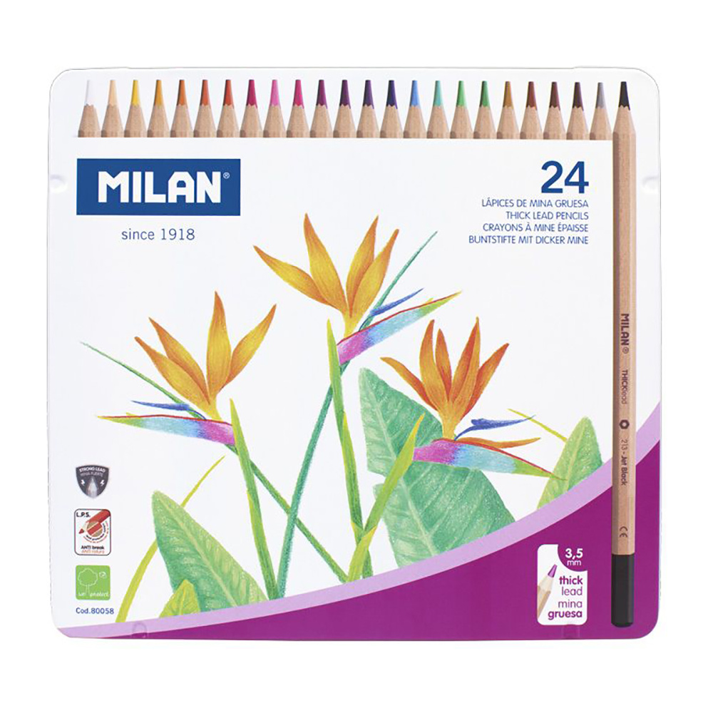 Цветные карандаши Milan, 24 цвета