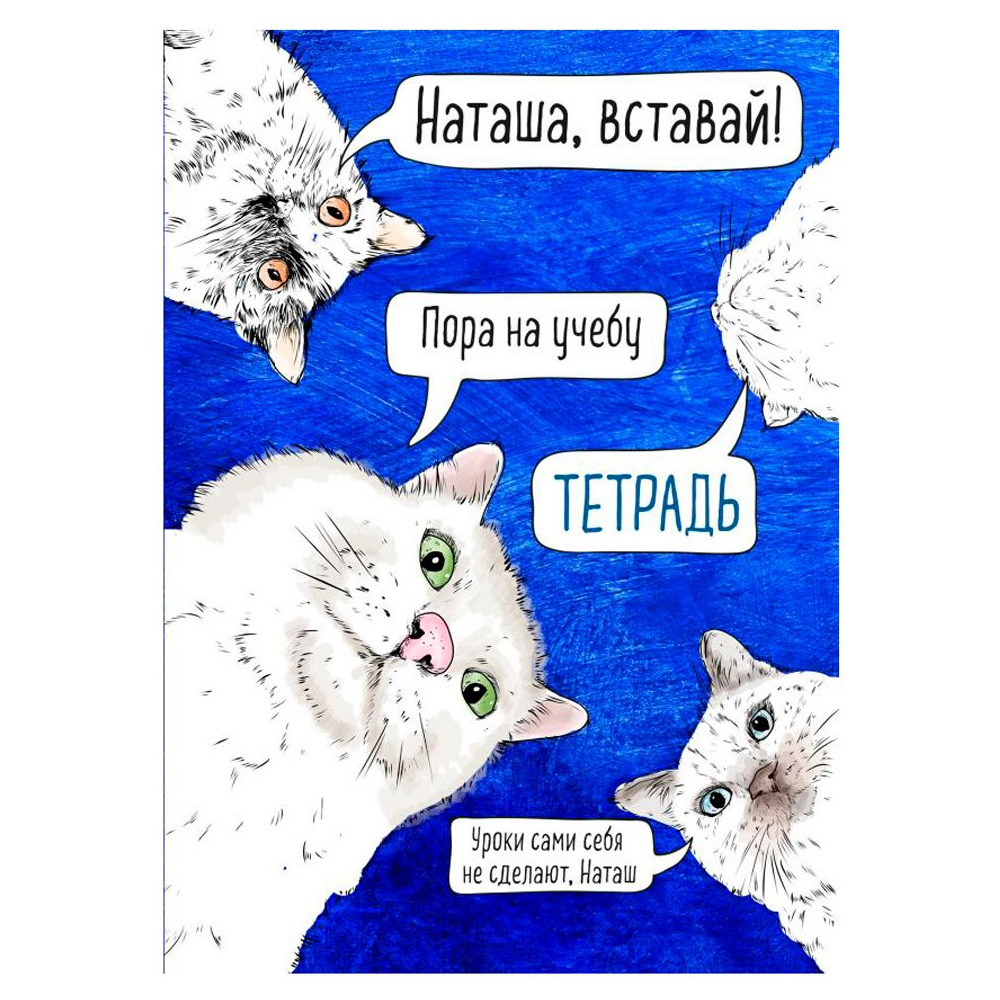 Тетрадь "Наташа, вставай!", А5, 48 листов, клетка, разноцветный
