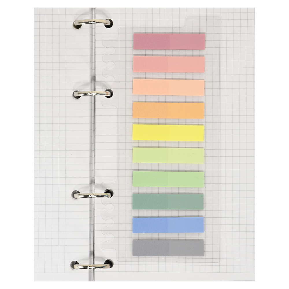Закладки пластиковые "Lorex Plastic", 10x45 мм, 10 цветовx20 шт., ассорти - 4