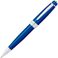 Ручка шариковая автоматическая "Cross Bailey Blue Lacquer", 0.7 мм, синий, серебристый, стерж. черный