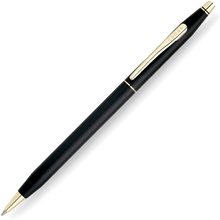 Ручка шариковая автоматическая "Cross Classic Century Classic Black", 0.7 мм, черный, золотистый, стерж. черный