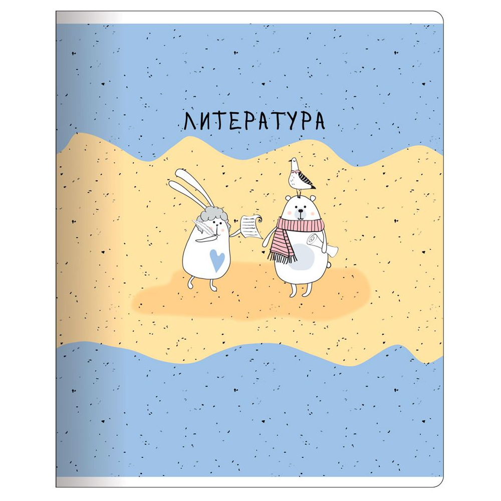 Тетрадь предметная "Bunny Литература", А5, 48 листов, линейка, разноцветный