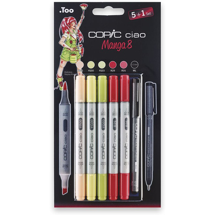 Набор маркеров перманентных "Copic ciao. Manga 8", 5+1 шт.