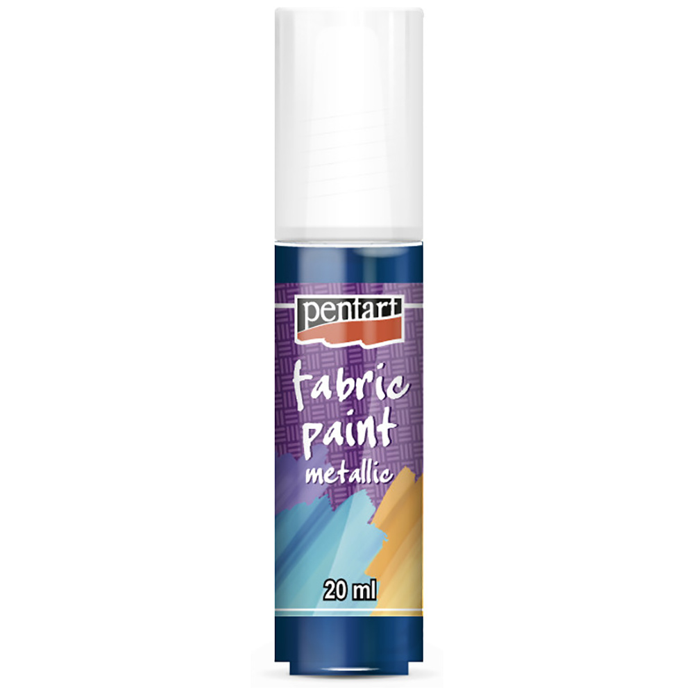 Краски для текстиля "Pentart Fabric paint metallic", 20 мл, синий