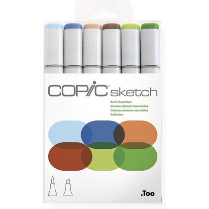 Набор маркеров перманентных "Copic Sketch", 6 цветов, земляные оттенки