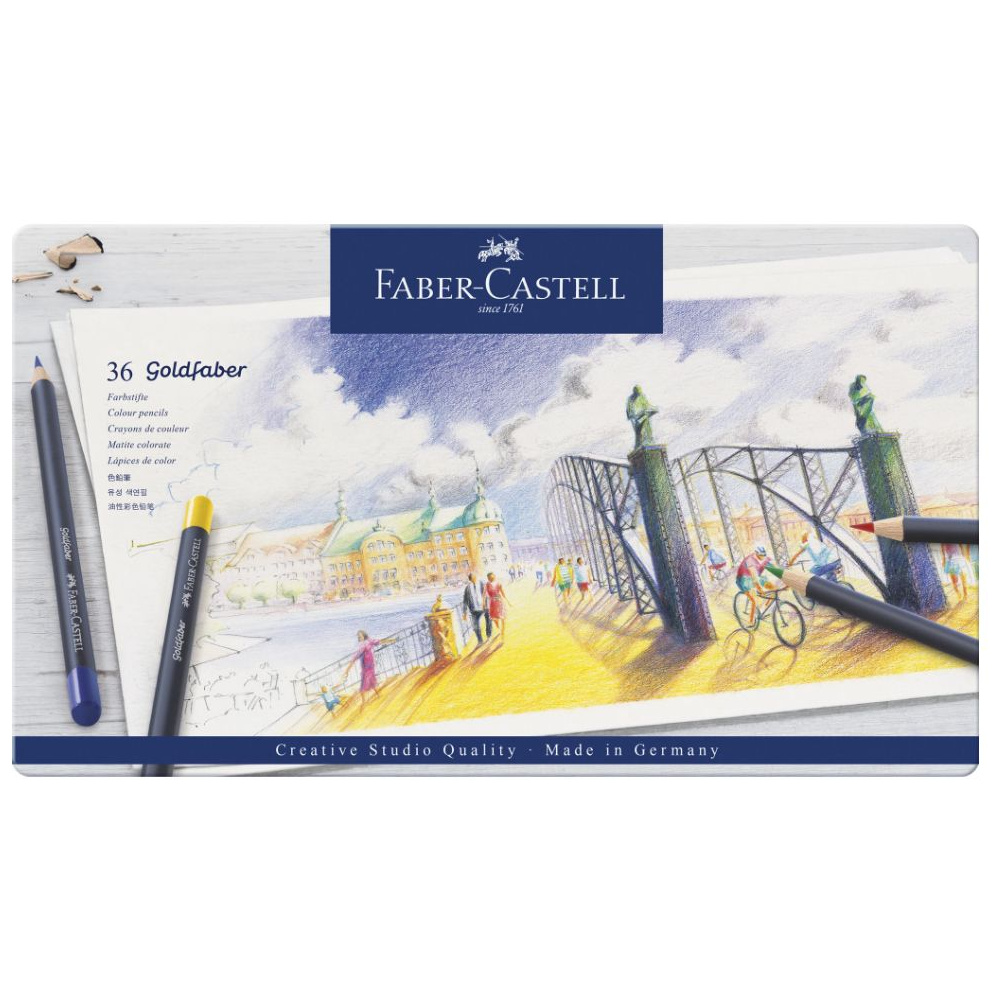 Карандаши цветные "Goldfaber", 36 шт., металлическая упаковка