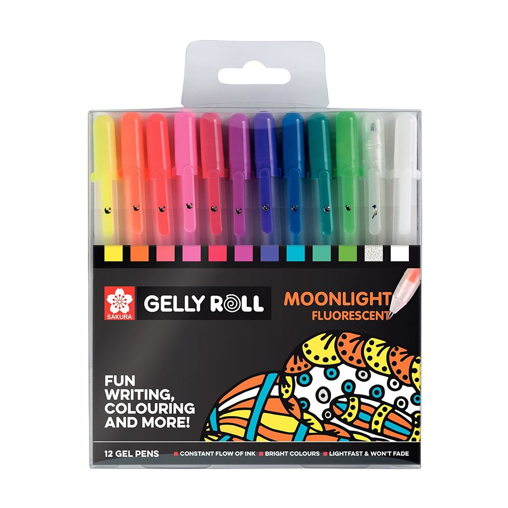 Набор гелевых ручек "Gelly Roll Moonlight", 12 шт., флуоресцентные