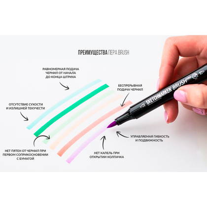 Маркер перманентный двусторонний "Sketchmarker Brush", TG5 тонированный серый 5 - 8