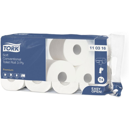 Бумага туалетная "Tork Premium Т4", 3 слоя, 8 рулонов, 29.5 м