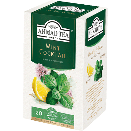 Чай "Ahmad Tea" Mint Cocktail, 20 пакетиков x2 г, фруктовый, травяной