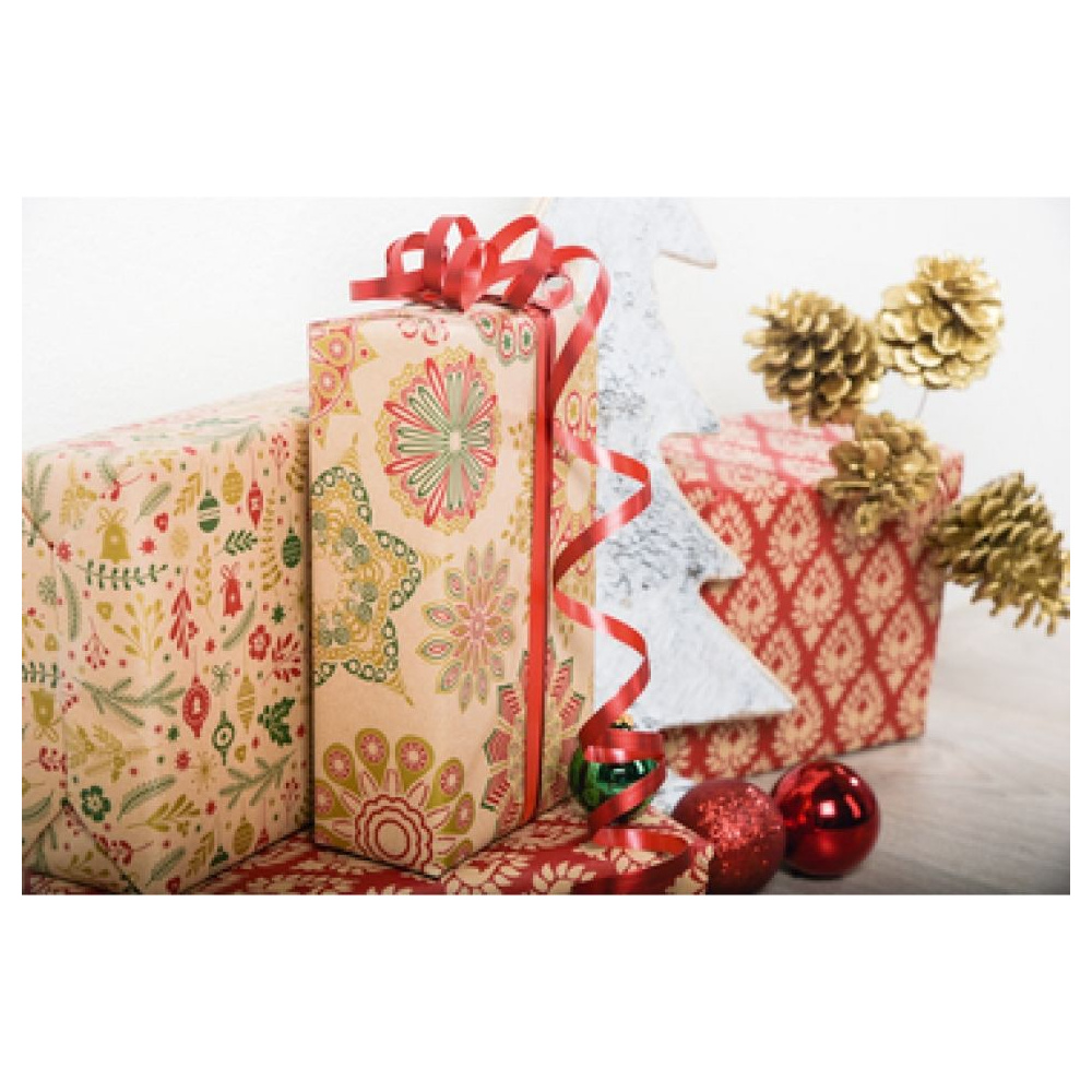 Бумага декоративная в рулоне "Authentic christmas", 2x0.7 м, 70 г/м2, ассорти - 2