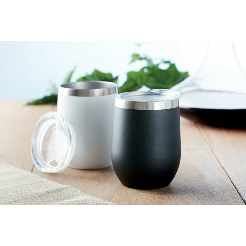 Кружка с крышкой "Chin Chin", металл, 350 мл, черный, прозрачный - 3