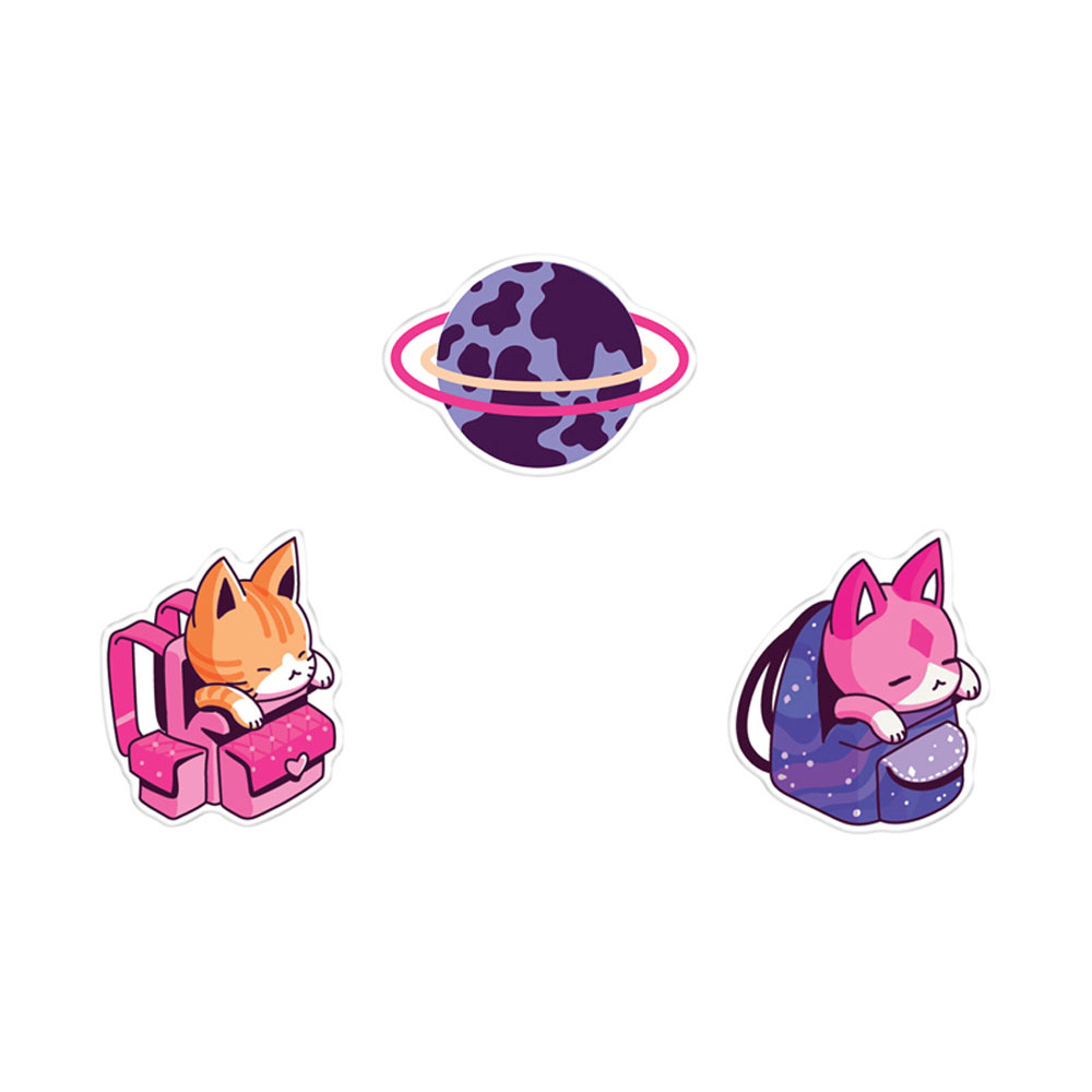 Значок "Catbox", 3 шт/упак, ассорти