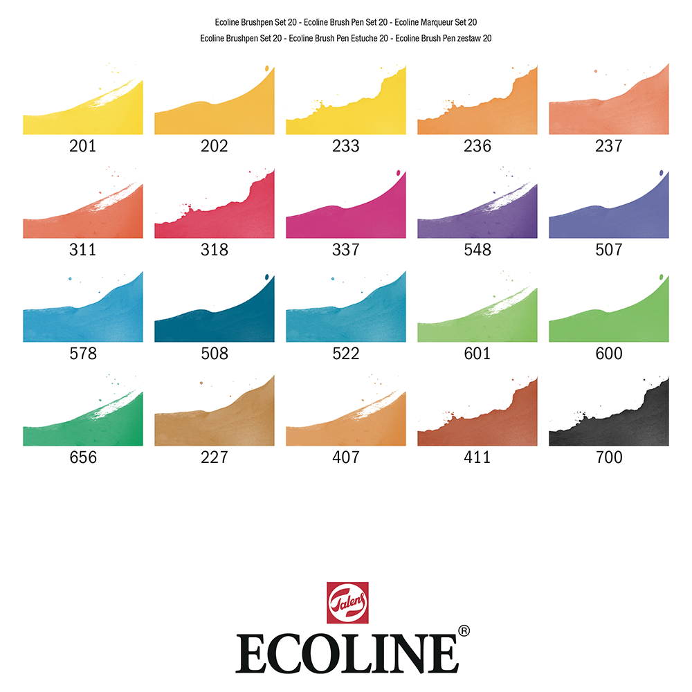 Набор акварельных маркеров "Ecoline", 20 шт., ассорти - 2