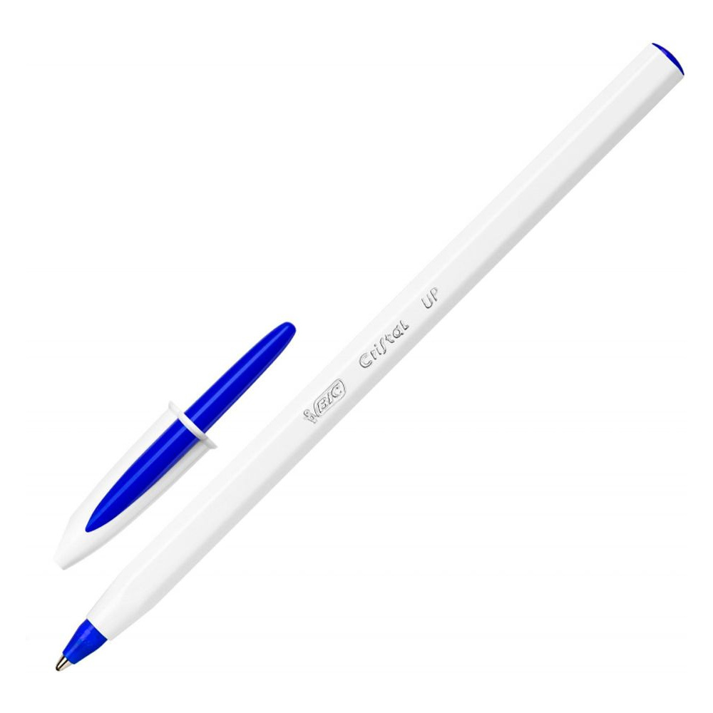 Ручка шариковая "Bic Cristal Up", 0.35 мм, белый, синий, стерж. синий - 2