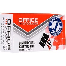 Зажим для бумаги "Office Products", 25 мм, 12 шт, черный