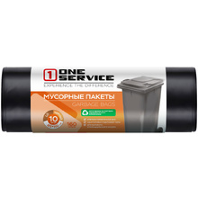 Мешки для мусора "One Service Optimum", 24 мкм, 160 л, 10 шт/рулон, черный