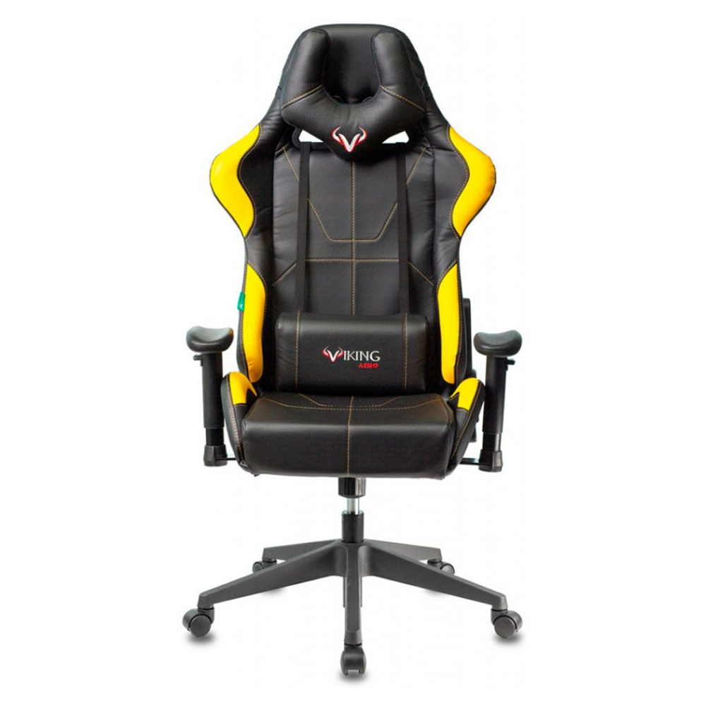  Кресло игровое Бюрократ "Zombie VIKING 5 AERO", экокожа, пластик, черный, желтый - 2