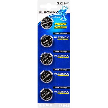 Батарейки литиевые дисковые Samsung "Pleomax CR2032", 5 шт.