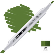 Маркер перманентный двусторонний "Sketchmarker", G51 нефрит