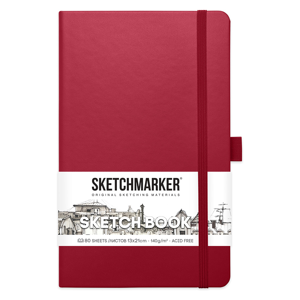 Скетчбук "Sketchmarker", 13x21 см, 140 г/м2, 80 листов, маджента