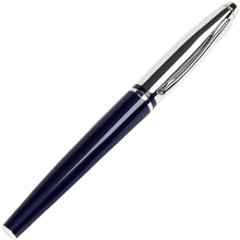 Ручка-роллер "Cross Calais Chrome&Blue Lacquer", 0.7 мм, синий, серебристый, стерж. черный