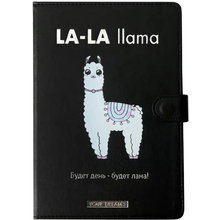 Ежедневник недатированный "La-la llama", A5, 192 страницы, черный