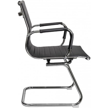 Стул для посетителей "MARIANI NEW ECO", хром, кожзам, черный - 3