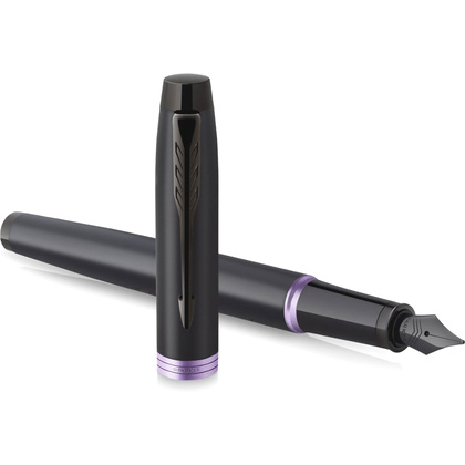 Ручка перьевая Parker "IM Vibrant Rings F315", M, черный, фиолетовый, патрон синий - 3
