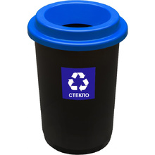 Урна Plafor Eco Bin для мусора 50 л, черный, голубой