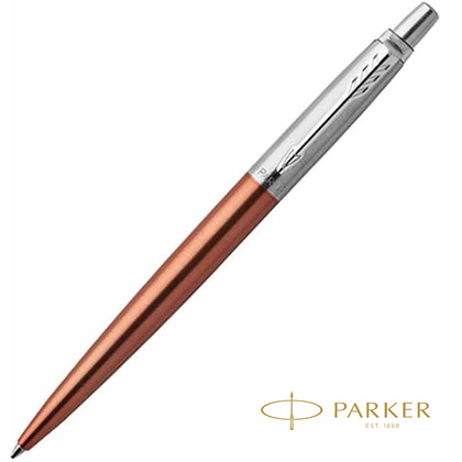 Ручка шариковая автоматическая "Parker Jotter Chelsea Orange CT", 0.7 мм, оранжевый, серебристый, стерж. синий