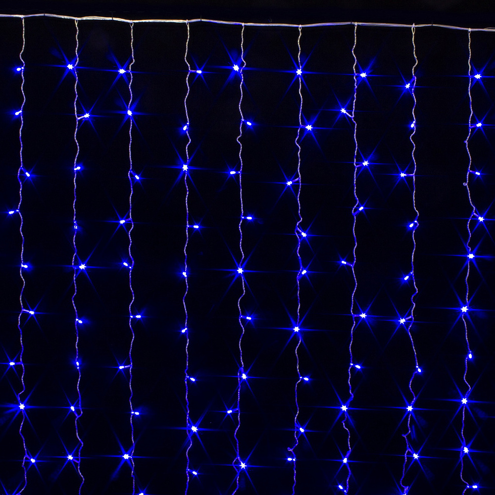 Гирлянда 160 LED "Занавес", 1.5x1.5 м, синий